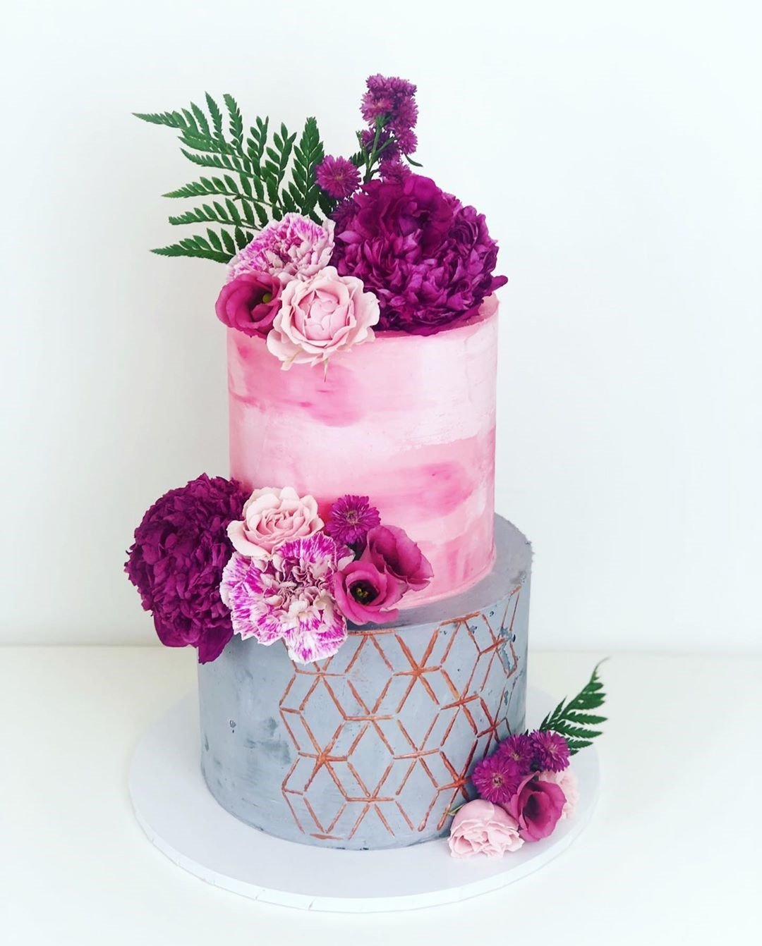 Geometric Flower Cake